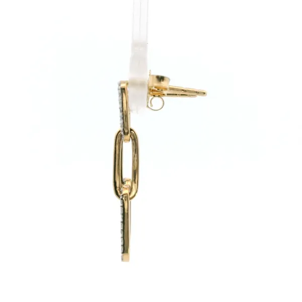 Diamond Paperclip Dangle Earrings Image 2 Galicia Fine Jewelers Scottsdale, AZ