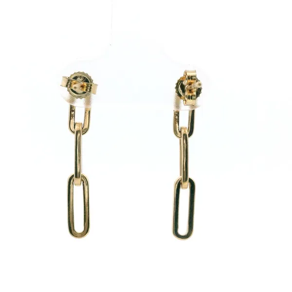 Diamond Paperclip Dangle Earrings Image 3 Galicia Fine Jewelers Scottsdale, AZ