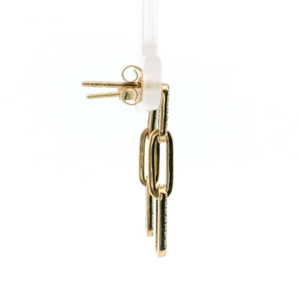 Diamond Paperclip Dangle Earrings Image 4 Galicia Fine Jewelers Scottsdale, AZ