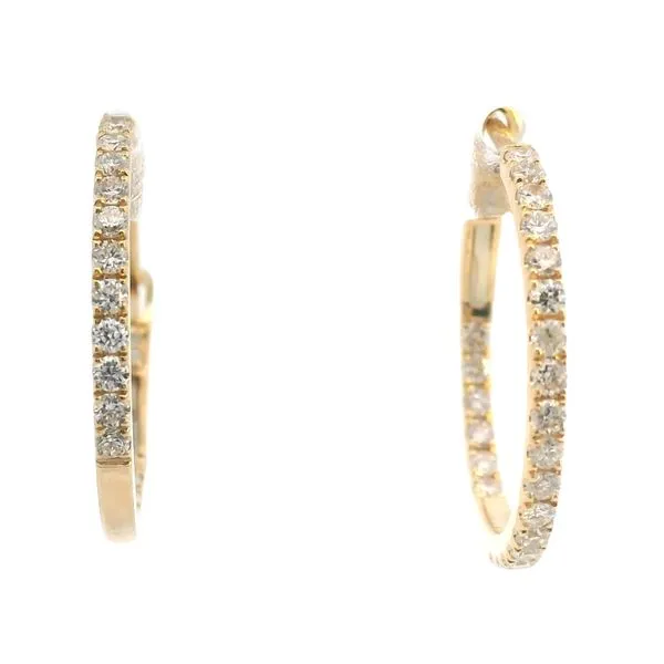 18k Yellow Gold Diamond Hoop Earrings Galicia Fine Jewelers Scottsdale, AZ