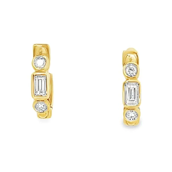 14K Yellow Gold Diamond Huggie Earrings Galicia Fine Jewelers Scottsdale, AZ
