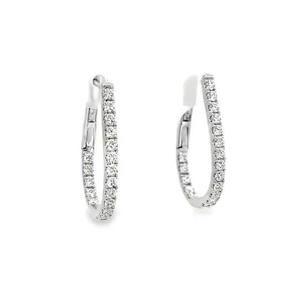 Teardrop Hoop Earrings in 18K White Gold Galicia Fine Jewelers Scottsdale, AZ