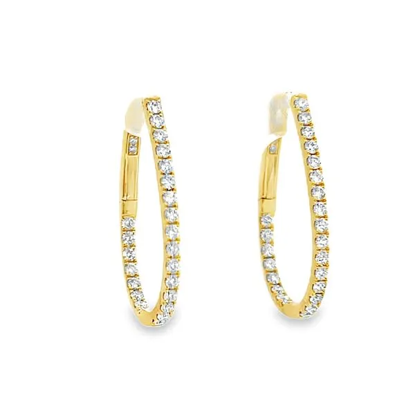 Teardrop Diamond Hoop Earrings in 18K Yellow Gold Galicia Fine Jewelers Scottsdale, AZ