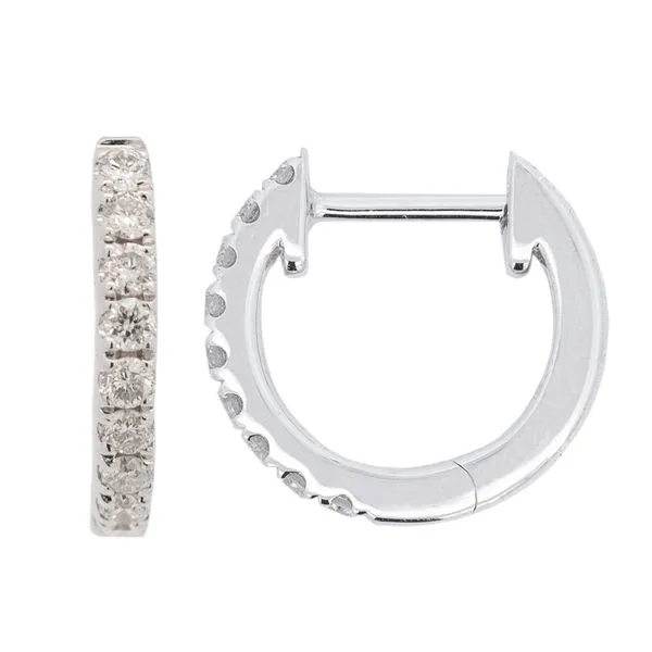 Galicia Custom 18K White Gold Pair of Mini Hoops Galicia Fine Jewelers Scottsdale, AZ