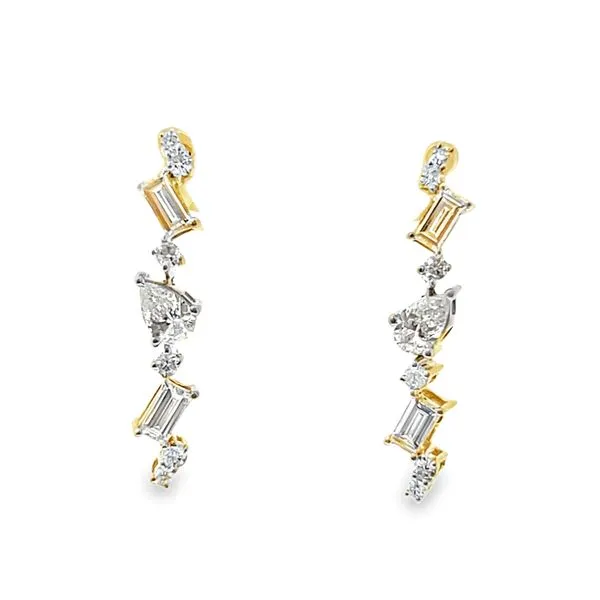 Multi-shaped Diamond Cascade Earrings in 14K Yellow Gold Galicia Fine Jewelers Scottsdale, AZ