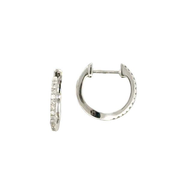 Diamond Huggie Earrings in 14K White Gold Galicia Fine Jewelers Scottsdale, AZ