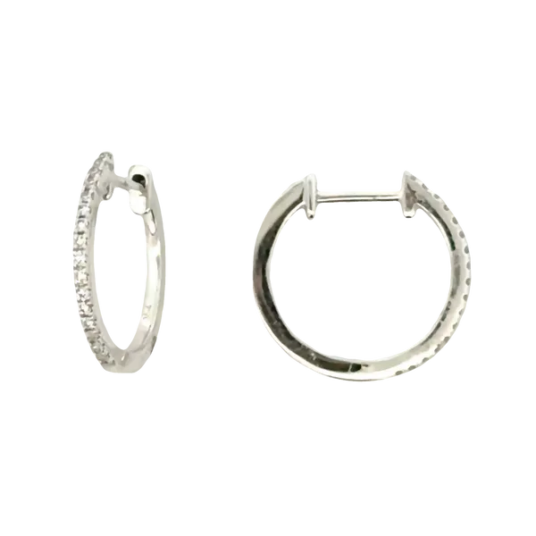 Diamond Huggie Earrings in 14K White Gold Galicia Fine Jewelers Scottsdale, AZ
