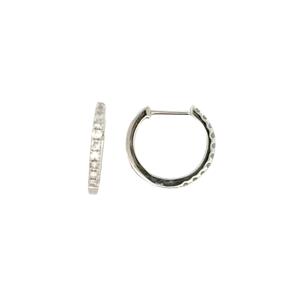 Diamond Huggie Earrings in 14K White Gold Galicia Fine Jewelers Scottsdale, AZ