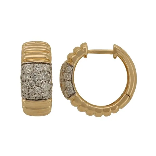 Micropave Wide Hoop Diamond Earrings Galicia Fine Jewelers Scottsdale, AZ