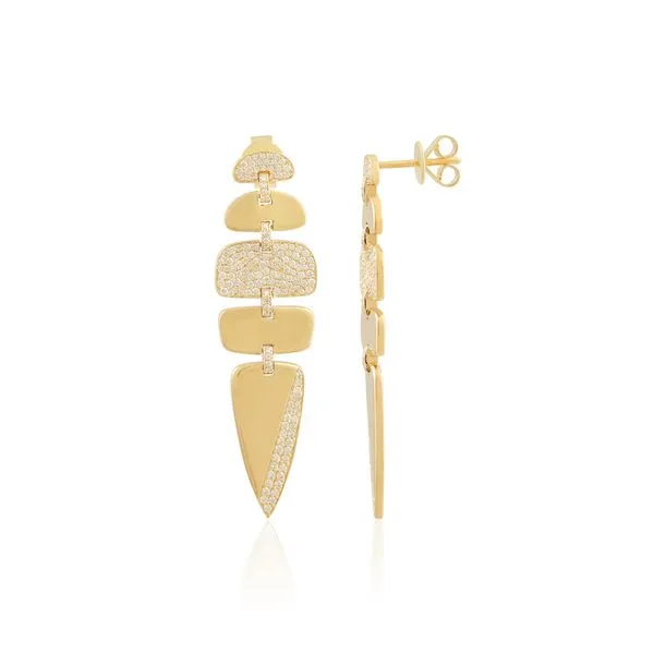 Arrow Tip Micropave Diamond Drop Earrings Galicia Fine Jewelers Scottsdale, AZ