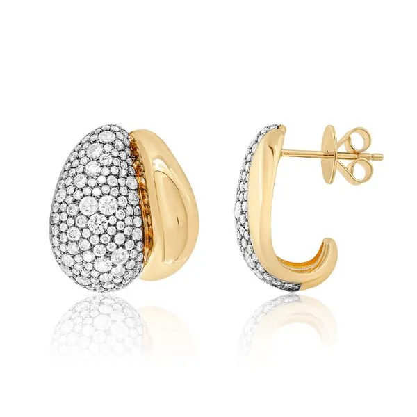 Dome Earrings with Diamonds in 14K Yellow Gold Galicia Fine Jewelers Scottsdale, AZ