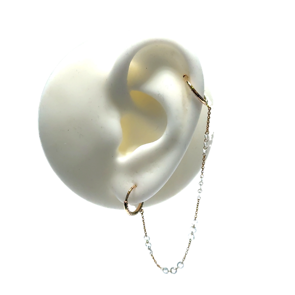 Single Diamond Ear Cuff Earrings in 18K Yellow Gold Galicia Fine Jewelers Scottsdale, AZ