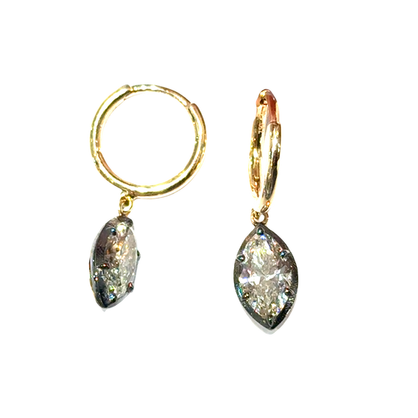 18K Yellow Gold Colette Diamond Marquis Drop Earrings Galicia Fine Jewelers Scottsdale, AZ