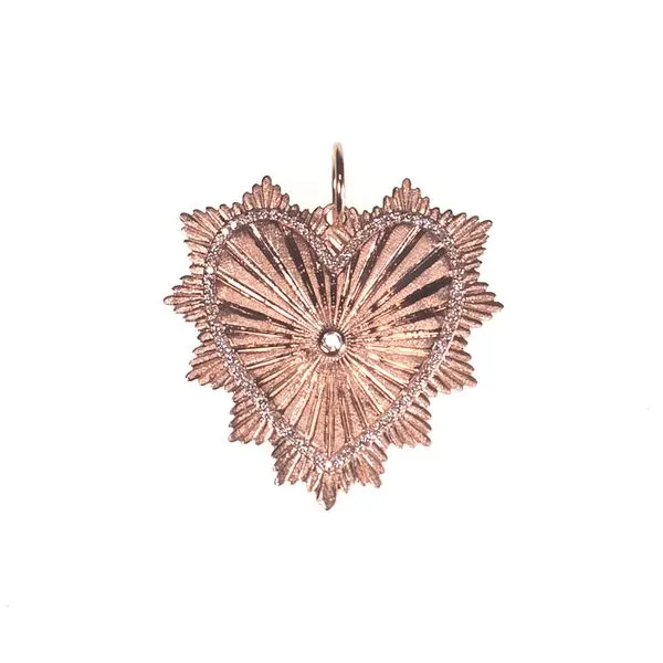 Galicia Custom 14k Rose Gold Fluted Heart Pendant Galicia Fine Jewelers Scottsdale, AZ