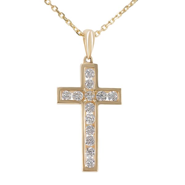 Galicia Custom 18k Yellow Gold Diamond Cross Pendant Galicia Fine Jewelers Scottsdale, AZ