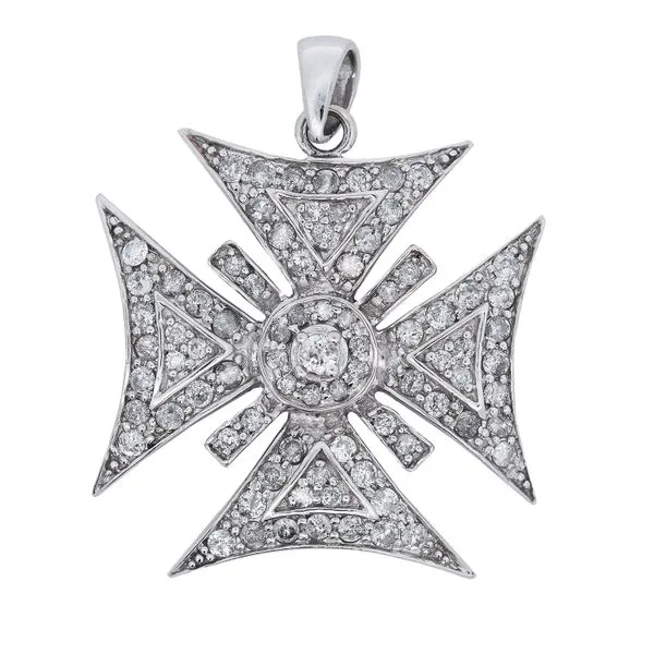 Galicia Custom 14k White Gold Diamond Maltese Pendant Galicia Fine Jewelers Scottsdale, AZ