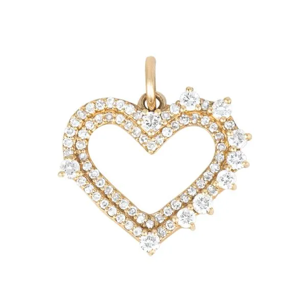 Galicia Custom 14k Yellow Gold Diamond Heart Outline Pendant Galicia Fine Jewelers Scottsdale, AZ