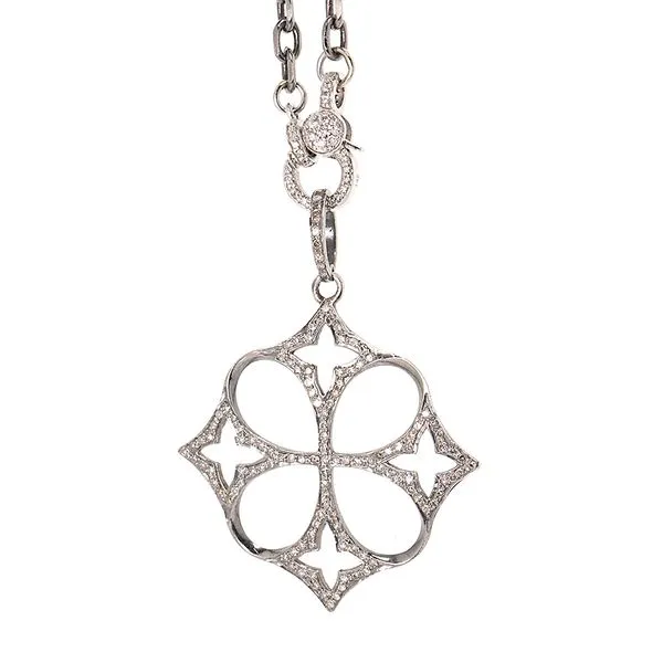 Galicia Custom 14k White Gold Diamond Maltese Necklace Galicia Fine Jewelers Scottsdale, AZ