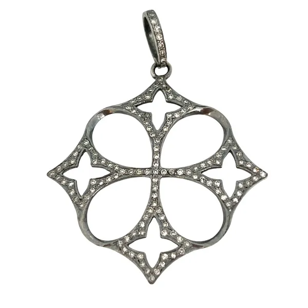 Galicia Custom 14k White Gold Diamond Maltese Necklace Galicia Fine Jewelers Scottsdale, AZ