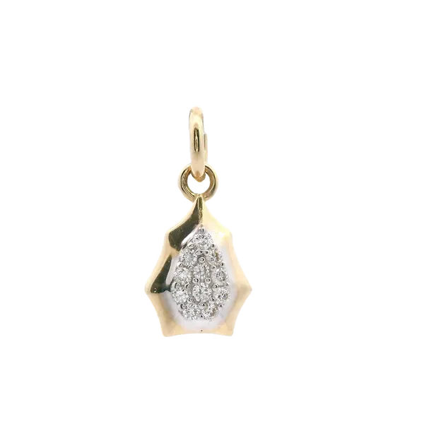 Galicia Custom 14k Yellow Gold Diamond Dallop Pendant Galicia Fine Jewelers Scottsdale, AZ