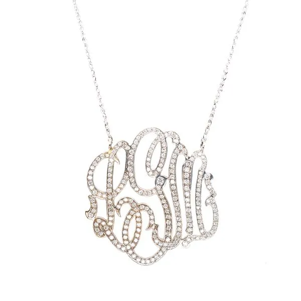 Galicia Custom 14k White Gold Monogram Necklace Galicia Fine Jewelers Scottsdale, AZ