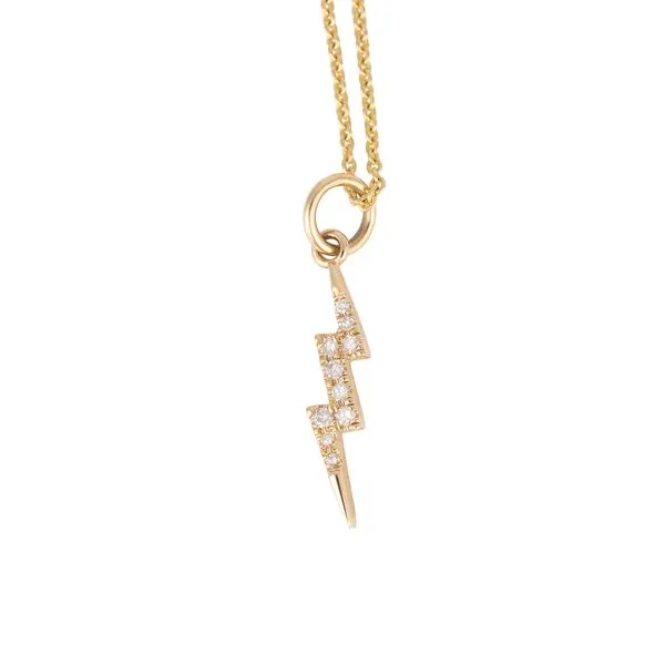 Galicia Custom 14k Yellow Gold Diamond Lighting Bolt Necklace Galicia Fine Jewelers Scottsdale, AZ