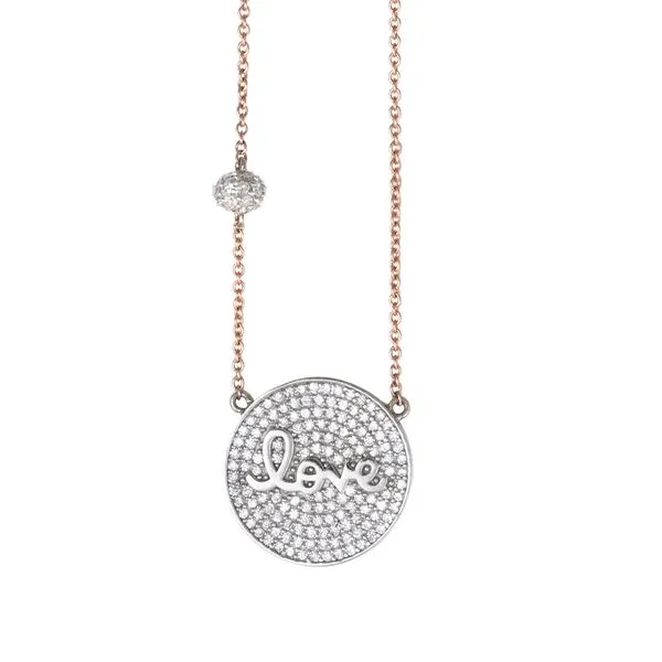 Galicia Custom 14k Two Tone Gold Love Necklace Galicia Fine Jewelers Scottsdale, AZ