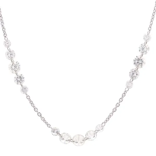Galicia Custom 18k White Gold Floating Diamond Necklace Galicia Fine Jewelers Scottsdale, AZ
