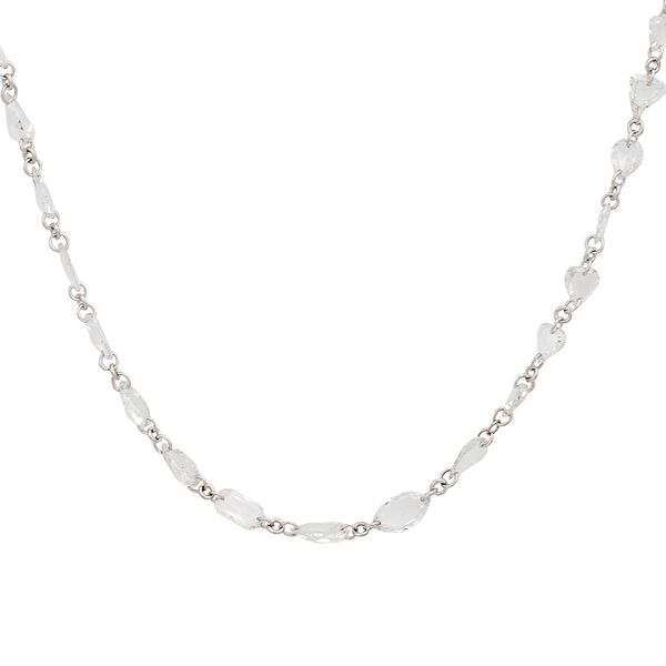 Galicia Custom 18k White Gold Hand Wire Rose Cut Diamond Necklace Galicia Fine Jewelers Scottsdale, AZ