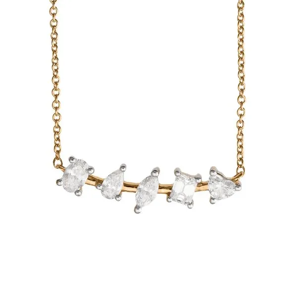 Galicia Custom 14k Yellow Gold 5 Assorted Shape Diamond Necklace Galicia Fine Jewelers Scottsdale, AZ
