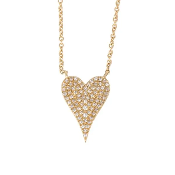 Galicia Custom 14k Yellow Gold Pave Heart Necklace Galicia Fine Jewelers Scottsdale, AZ