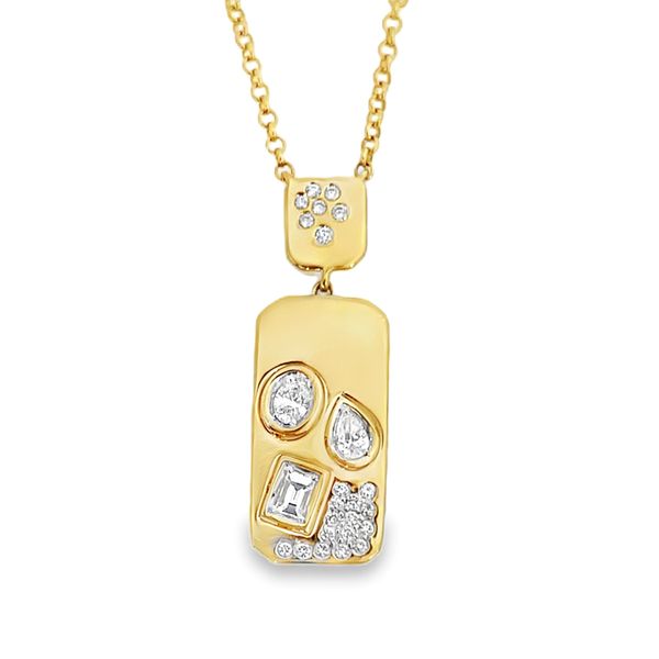14K Yellow Gold Diamond Inlay Pendant Necklace Galicia Fine Jewelers Scottsdale, AZ