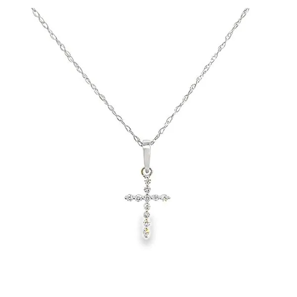 14K White Gold Diamond Petite Cross Necklace Galicia Fine Jewelers Scottsdale, AZ