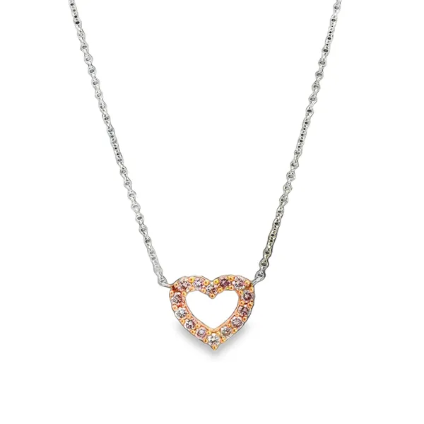 Natural Pink Diamond Heart 18K Necklace Galicia Fine Jewelers Scottsdale, AZ