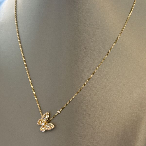 Butterfly Necklace in 18K Yellow Gold Image 2 Galicia Fine Jewelers Scottsdale, AZ