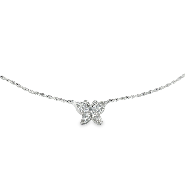 14K White Gold Diamond Butterfly Necklace Galicia Fine Jewelers Scottsdale, AZ