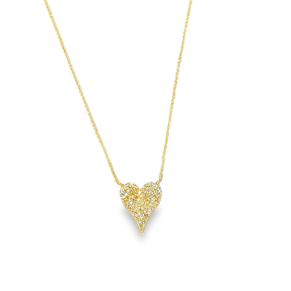14K Yellow Gold Diamond Heart Necklace Galicia Fine Jewelers Scottsdale, AZ