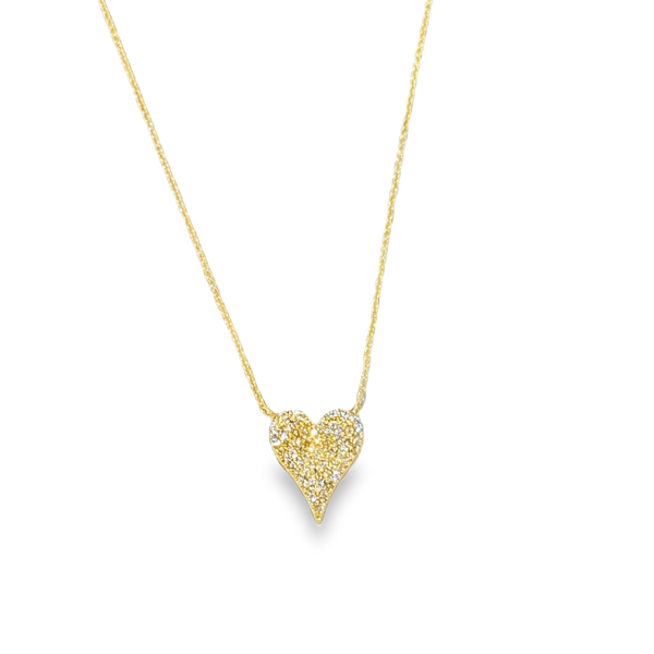 14K Yellow Gold Diamond Heart Necklace Galicia Fine Jewelers Scottsdale, AZ