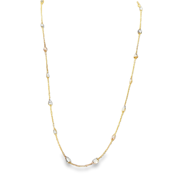 Champagne Diamond Station 18K Yellow Gold Necklace Image 2 Galicia Fine Jewelers Scottsdale, AZ