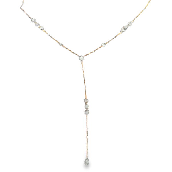 18K Yellow Gold Diamond Pear Y Necklace Image 2 Galicia Fine Jewelers Scottsdale, AZ