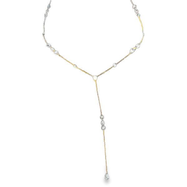 18K Yellow Gold Diamond Pear Y Necklace Galicia Fine Jewelers Scottsdale, AZ