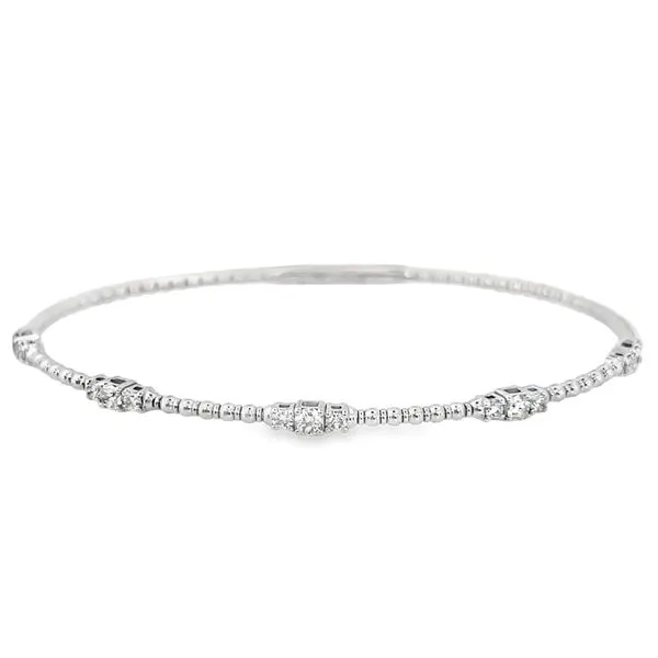 14K White Gold Diamond Station Flexible Bangle Galicia Fine Jewelers Scottsdale, AZ