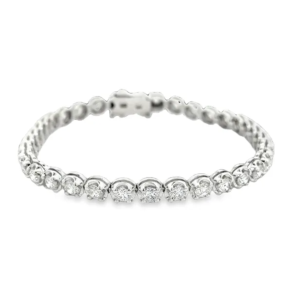 14K White Gold Round Diamond Crown Tennis Bracelet Galicia Fine Jewelers Scottsdale, AZ