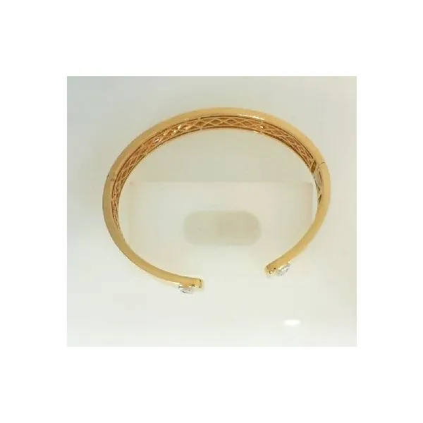 Baguette Diamond 18K Yellow Gold Hinge Bangle Bracelet Image 2 Galicia Fine Jewelers Scottsdale, AZ