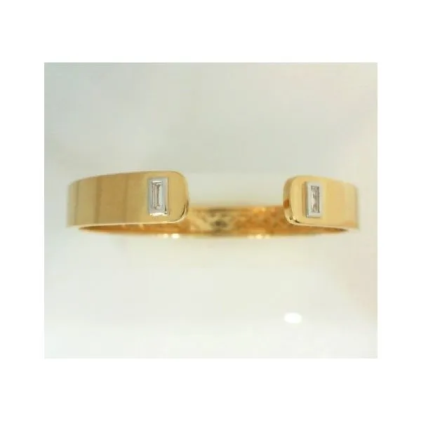 Baguette Diamond 18K Yellow Gold Hinge Bangle Bracelet Galicia Fine Jewelers Scottsdale, AZ