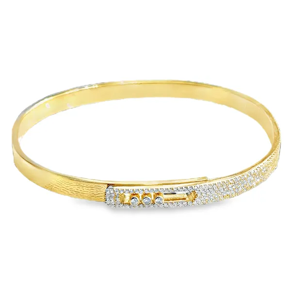 Diamond Pave 18K Yellow Gold Bangle Bracelet Galicia Fine Jewelers Scottsdale, AZ