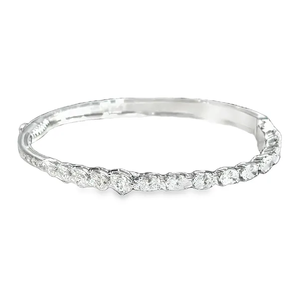 Mix Shape Diamond 18K White Gold Hinge Bangle Bracelet Galicia Fine Jewelers Scottsdale, AZ