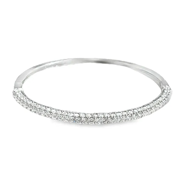 Round Diamond Pave 18K White Gold Bangle Bracelet Galicia Fine Jewelers Scottsdale, AZ