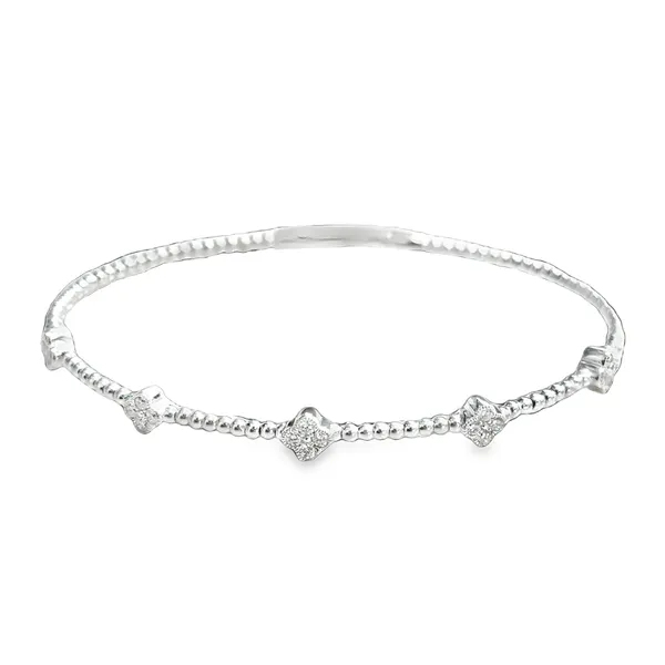 Diamond Beaded 14K White Gold Bangle Bracelet Galicia Fine Jewelers Scottsdale, AZ