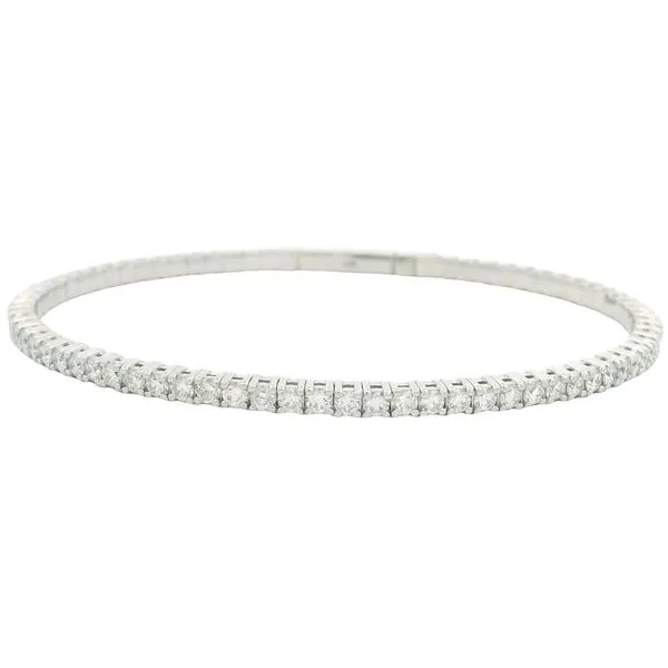 14K White Gold Flex Diamond Bangle Bracelet Galicia Fine Jewelers Scottsdale, AZ